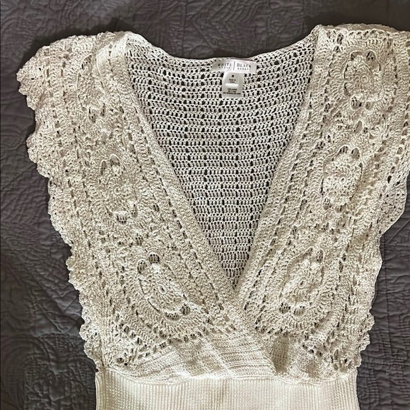 White House Black Market Tops - White House Black Market Cream Crochet Top